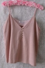 Ally  Pink  Linen  / Vicose  Camisole Top   Size 10    excelent condition