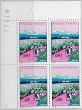 1972 BLOC De 4 coin numéroté randonnée pédestre   N° 1723 neuf **
