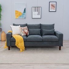 Modern L-Shaped Corner Sofa 2 3 Seater Armchair Couch With Footstool