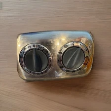 AMCO #8425 Two Timer Retro Dual-Time Manual Kitchen Timer Chrome Works