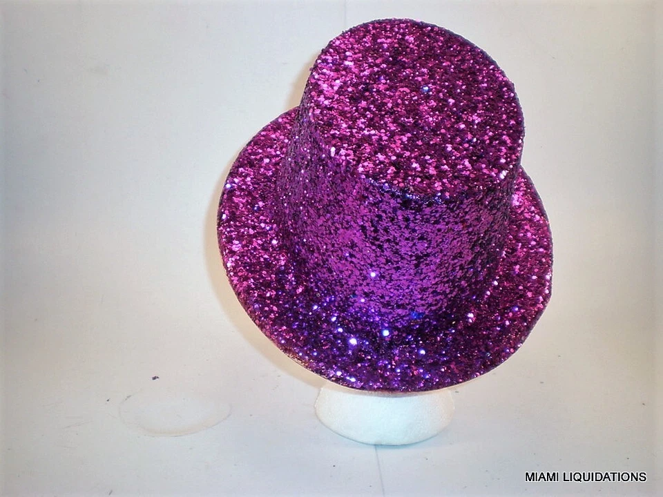 Lote de 3 Sombrero de copa púrpura brillante Disfraz para adulto Peter Alan 6131V Fiesta de Año Nuevo Foto 3 de 4