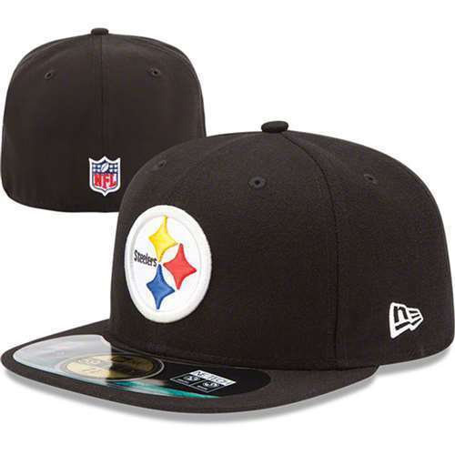 Pittsburgh Steelers New Era 59Fifty On Field Fitted Hat - Black - Picture 1 of 1
