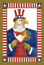 NEW TOLAND GARDEN FLAG PATRIOTIC UNCLE EAGLE SAM 12.5x18 4TH OF JULY OR ANYTIME 