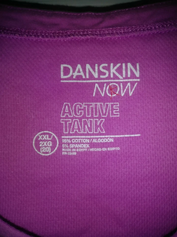 Camiseta sin mangas activa de mezcla de algodón rosa Danskin Now para mujer talla XXL Foto 4 de 4