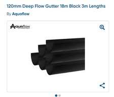 120mm Deep Gutter Black 3m Length