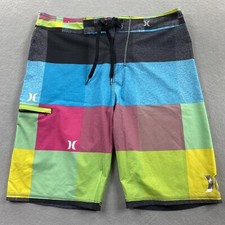 Hurley Board Shorts Mens 30 Multicolored Phantom Trunks Colorblock Surf Beach
