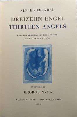 Alfred Brendel / Dreizehn Engel Thirteen Angels 30 signed copies 1st ed 2003