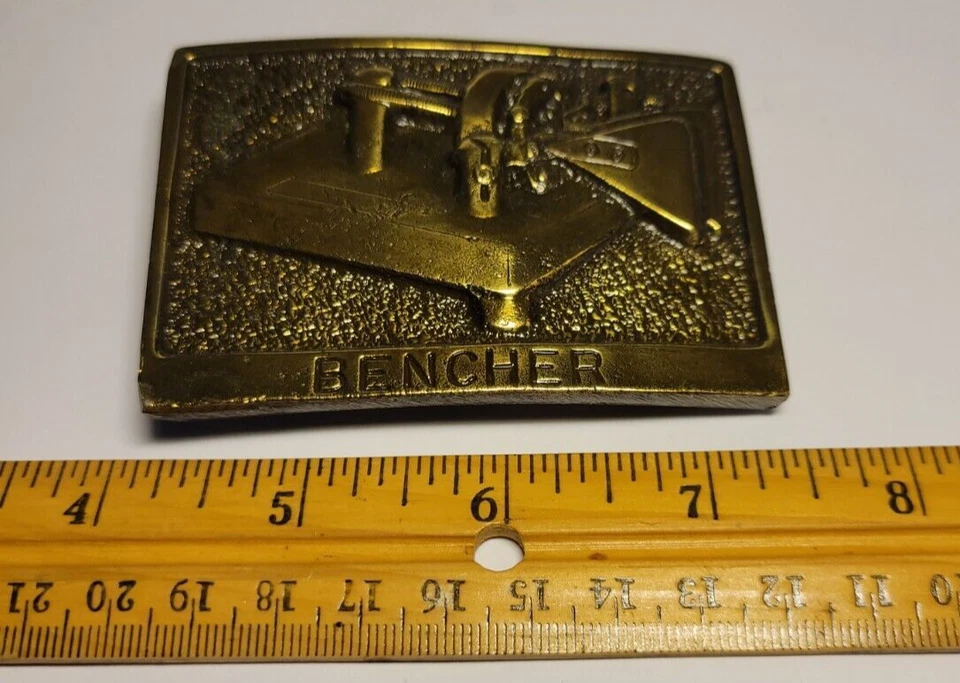 Bencher Morse Code key/Paddle brass belt buckle New - Image 2 of 4