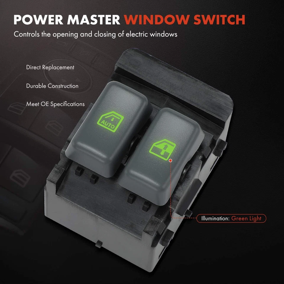 Interruptor de ventana eléctrica del conductor delantero para Chevy Express 1500 01-02 GMC C6500 Topkick Foto 3 de 4