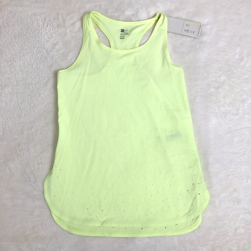 All in Motion Girls Size L 10/12 Racerback Tank Flex Fabric Yellow NWD - Picture 2 of 17