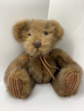 First and Main Minky Bear Plush Brown Teddy Corduroy Feet Stuffed Animal Toy 7"