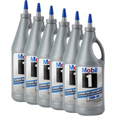 Mobil1 1043611 Full Synthetic Gear Lubricant 75W-90 Quart 6 PK