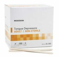 McKesson Tongue Depressor, 6in L, Box of 500