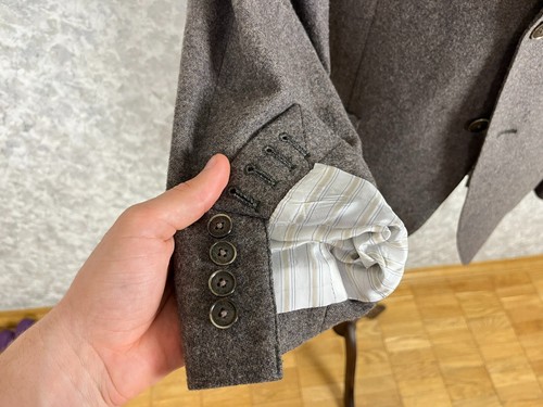 Chaqueta Blazer Hackett London Marrón Mezcla Lana Doble Cara Medio Forrada 46, EU 56 - Imagen 7 de 11