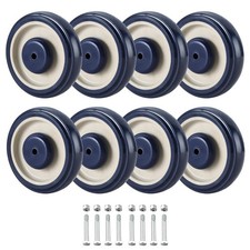 8Pcs 5" Diameter wheels for Shopping Cart Replacement Wheels with Nuts and Bolts