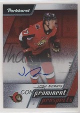 2020-21 Upper Deck Parkhurst Prominent Prospects Red 6/10 Josh Norris Auto 10v6