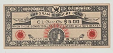 Depression Era Currency 1934 Anagram Discount Bond C L Carr Co Batavia NY