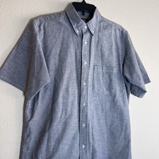 Red Kap Men s Work Shirt Size 16 Button Up Short Sleeve Gray Pro Uniform