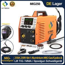 HITBOX 6in1 Aluminium MIG Schweißgerät Gas/Gaslos 250A TIG ARC Schweißinverter