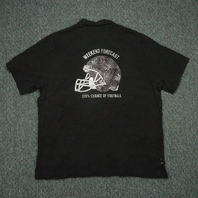 TCU Horned Frogs Shirt Mens Extra Large Black Tommy Bahama Silk Weekend Forecast