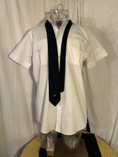 Brooks Brothers L United Airlines Pilot Shirt White Short Sleeve Size 16