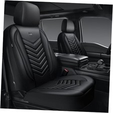 3D Foam Faux Leather Car Seat Covers Front Seats,Waterproof Two Front Black