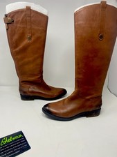Sam Edelman Penny Lea Women's Riding Boots~Whiskey Brown Tan Leather 8.5~NEW