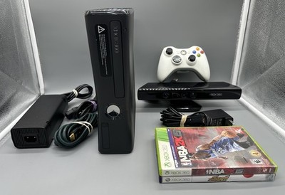 Microsoft Xbox 360 S Slim 4GB Black Video Game Console System w/ Kinect Tested