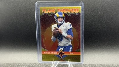 2022 Panini Phoenix #FT-3 Matthew Stafford Flame Throwers Yellow #/75