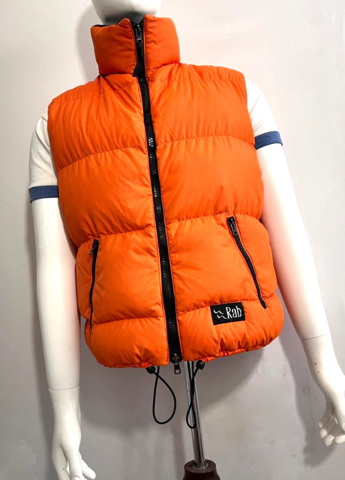RAB Duck Down Vest Gilet Bodywarmer SML Orange Hand Made in Sheffield, UK Pertex