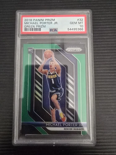 2018-19 Panini Prizm ROOKIE Green Prizm #32 MICHAEL PORTER JR Nuggets PSA 10 RC