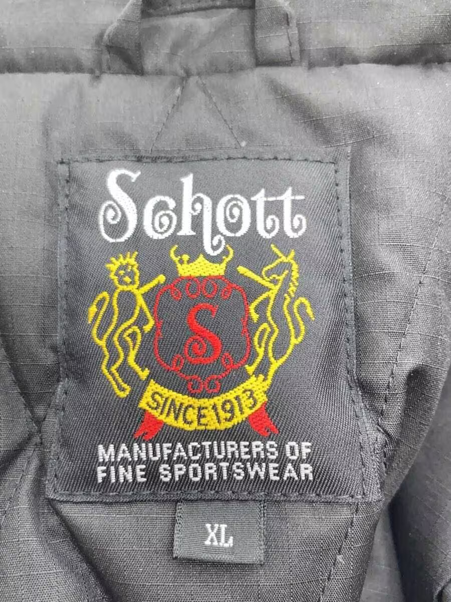 Schott Down Jacket, XL, Polyester, Black, Solid C… - image 3