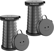 COLLAPSIBLE STOOL Compact Folding Travel Chair Black 2-Pack NUMANU