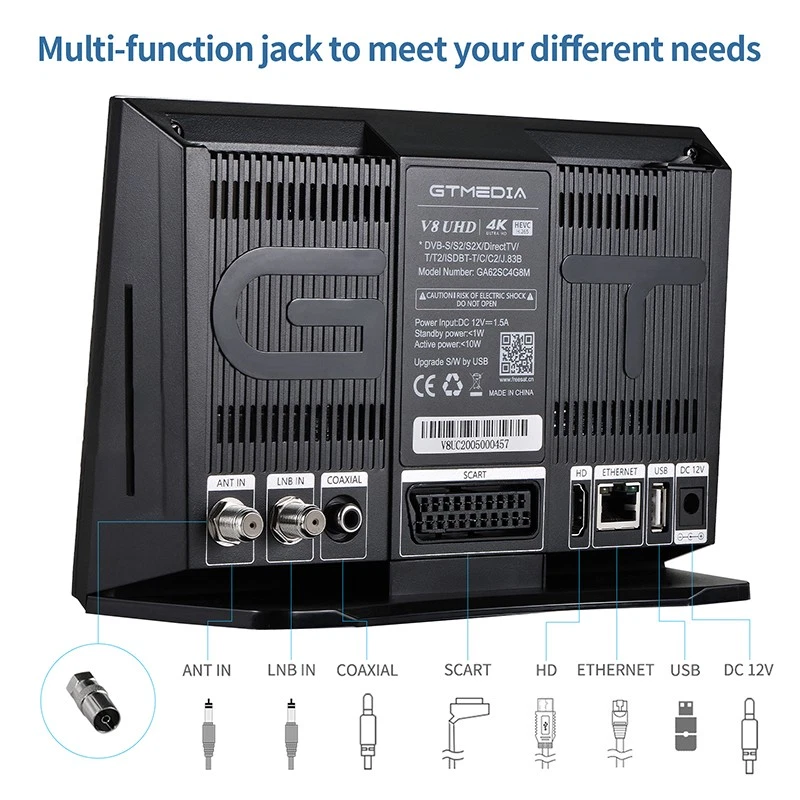 4K Sat Receiver DVB-S/S2/S2X Satellite TV Box for Sat Dish Support DVR - Image 2 of 4