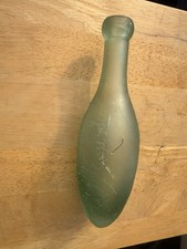 Victorian Hamilton Torpedo Bottle Antique Glass Collectable Green