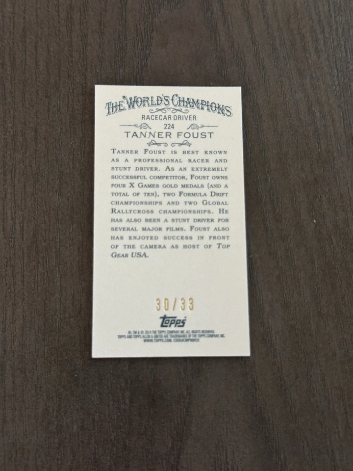 2014 Topps Allen & Ginter's Mini Red Bordered SP /33 #224 TANNER FOUST Rookie RC - Image 2 of 2