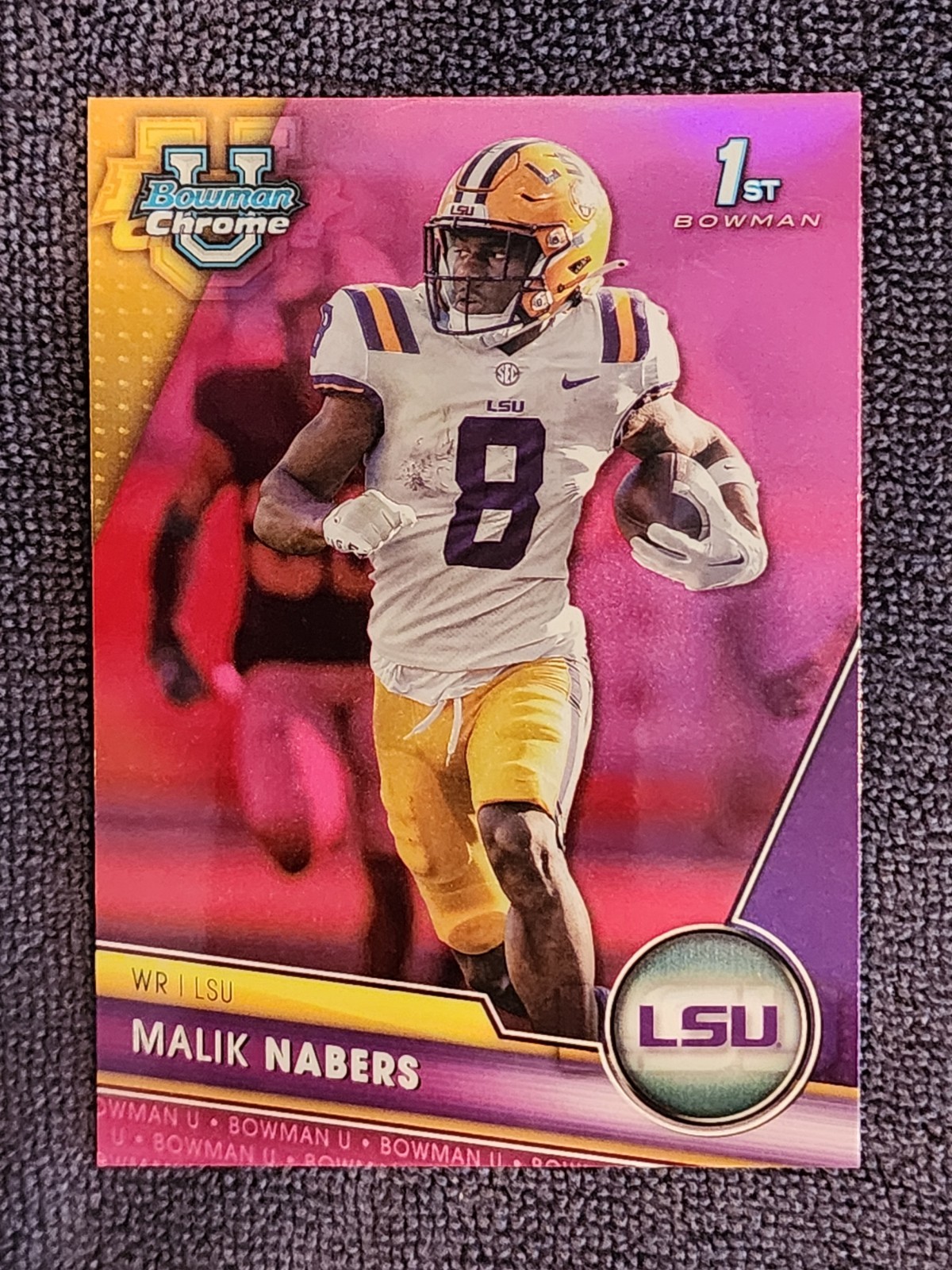 2023 Bowman Chrome University - Malik Nabers #74 Pink Refractor (RC)