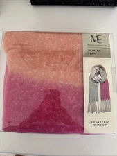 Scarf by Modern Expressions  Pink/Orange/White Scarf Wrap A Round NIB