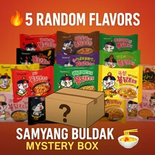 Buldak Ramen Mystery Box (5 Packs) – Random Korean Hot Chicken Noodles Variety
