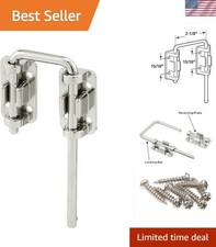 U 9847 Sliding Door Loop Lock - 2-1/8 Inch Chrome Plated for Security Safety