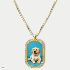 New Cute Golden Retriever Dog Fashion Pendant Necklace Chain Picture Dog Tag Cha