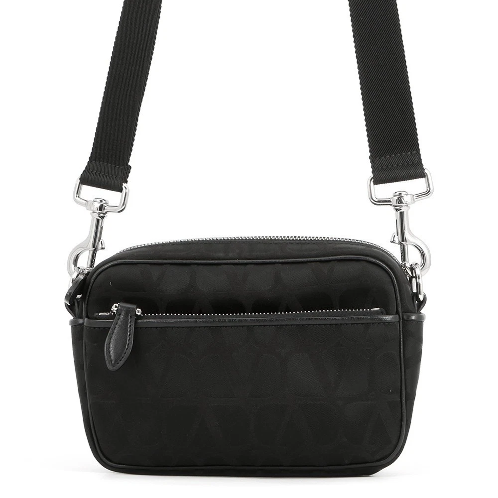 Valentino — Valentino Garavani Iconograph Shoulder Bag Canvas/Leather Black 5Y2B0C50CSH_M30