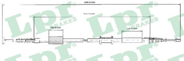 LPR Bremsseil Seilzug Feststellbremse C0208B FüR Lancia Alfa Fiat 145 Tempra 155-image