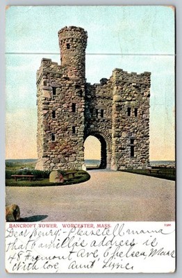 Vintage Bancroft Tower Worcester MA Stone Castle Postcard 1905