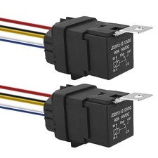 5-Pin Waterproof Relay 40/30 AMP 12V Relay with Harness 12 Volt SPDT Automotive
