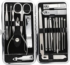 Kroen 19-in-1 Stainless Steel Manicure & Pedicure Set Professional Grooming Kit