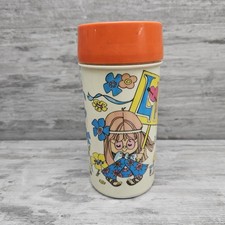 Vintage 1970s Made In USA Aladdin Safety Sealed No 114 Groovy Hippy Love Thermos