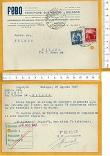 Cartolina Pubblicitaria FEBO Forniture elettriche Bologna -Viaggiata 1947 -25342