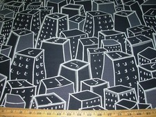 5 YDS MODERN GEOMETRIC BLOCKS WOVEN UPHOLSTERY FABRIC FOR LESS