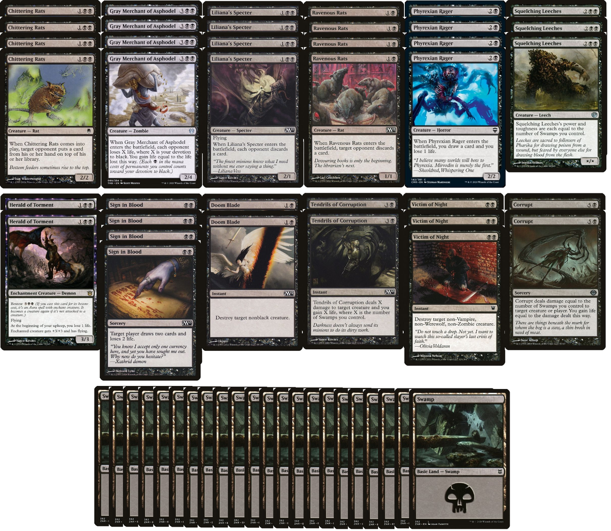 black control cards mtg Mono Black Devotion Control Discard Deck - MTG Magic the Gathering - Play  Ready!